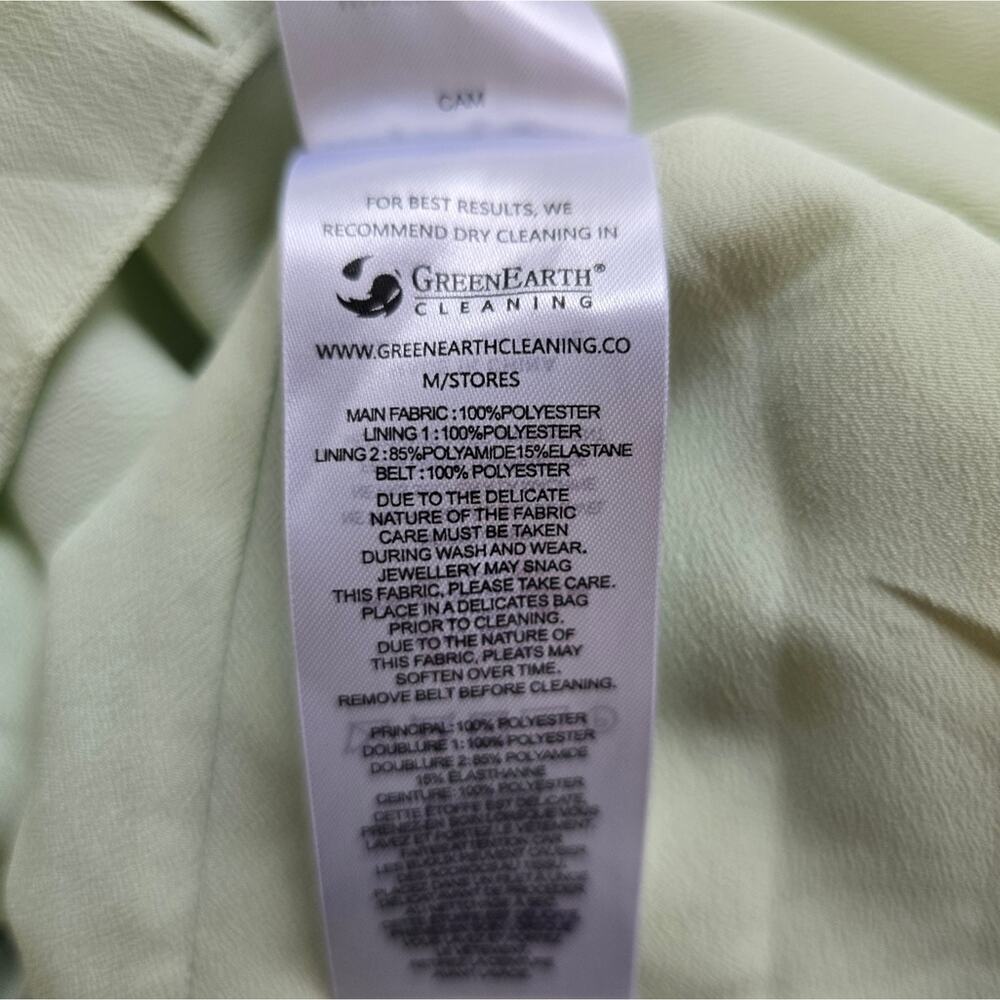 MS Self-Portrait Green Floral Pleat Mini Dress Women Size 2 NWT Sweetheart Cute - Picture 14 of 15